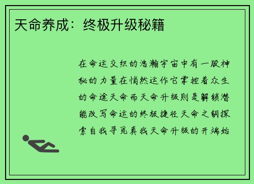 天命养成：终极升级秘籍